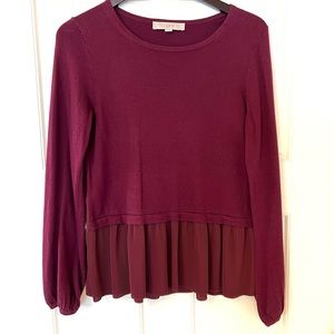 Magenta sweater blouse size Small from LOFT